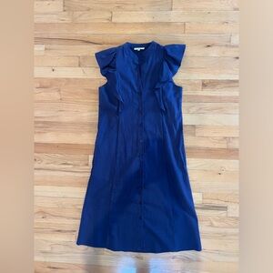 Navy Linen Blend Dress (with pockets)